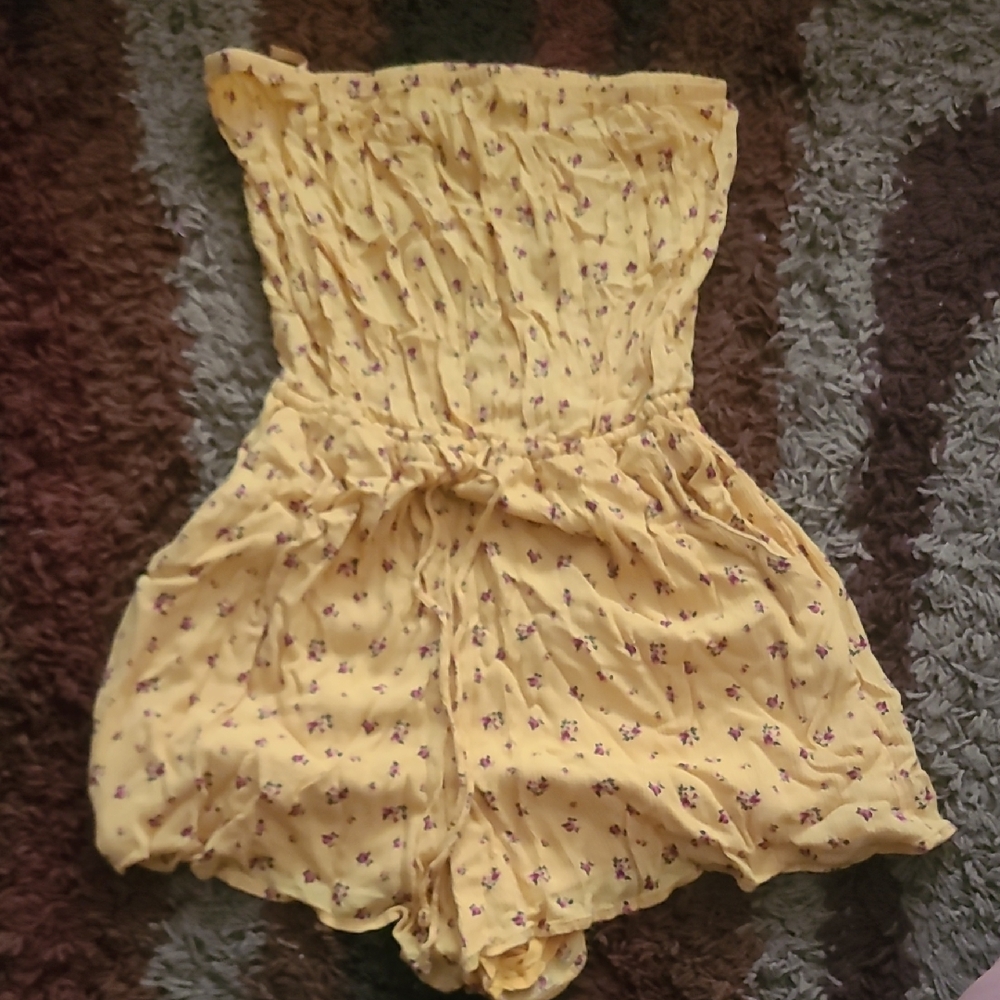 Hollister Yellow Floral Jumpsuit